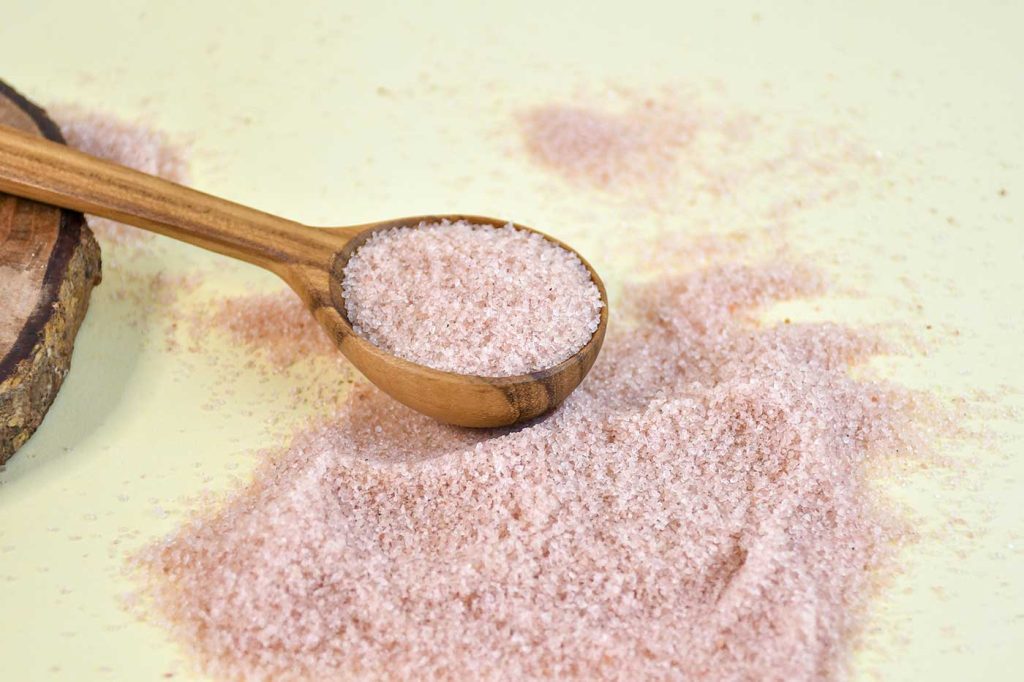 A spoonful of pink salt